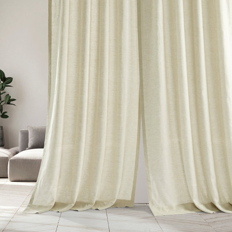 Birch Linen Sheer Curtain Single Panel, 50"x120"