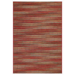 Liora Manne - Marina Stripes Indoor/Outdoor Rug, Saffron, 7'10"x9'10" - This area rug is truly the perfect everywhere piece that will compliment nearly every decor style. Featuring an impossibly thin stripe pattern in shades of red, blue and yellow that are highlighted by the rich, textural weave, this design will effortlessly tie together any space inside or outside your home. Made in Egypt from 100% polypropylene, the Marina Collection is Power Loomed to create intricate designs with a broad color spectrum and a high-quality finish. The material is flatwoven, low profile, weather resistant, UV stabilized for enhanced fade resistance, durable and ideal for those high traffic areas such as your patio, sunroom, kitchen, entryway, hallway, living room and bedroom making this the ideal indoor or outdoor rug. Detailed patterns are offered in an eclectic mix of styles ranging from tropical, coastal, geometric, contemporary and traditional designs; making these perfect accent rugs for your home. Limiting exposure to rain, moisture and direct sun will prolong rug life.