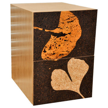 Modern Cork Filing Pedestal, Leaf Graphic by  Iannone