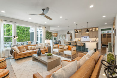 Example of an eclectic living room design in Other