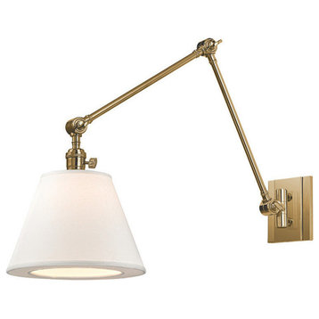 Hillsdale, One Light Vertical Swivel Wall Sconce, Aged Brass Finish