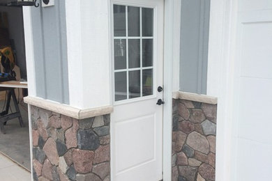 Split stone home exterior