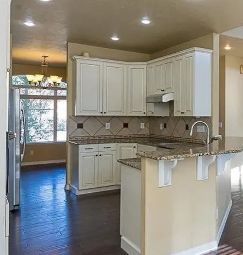 long, narrow kitchen layout