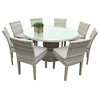 Fairmont 60" Outdoor Patio Dining Table with 8 Armless Chairs