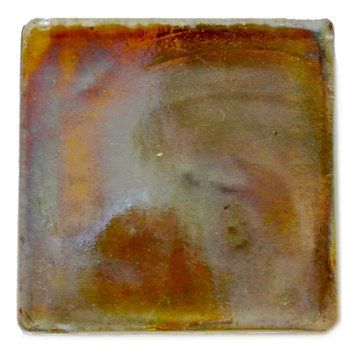 Atmosphere 2 in x 2 in 100% Recycled Glass Square Tile in Iridescent Citrine, 1