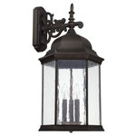 Capital Lighting - Capital Lighting 9838OB Main Street - 25.5" 3 Light Outdoor Wall Mount - Shade Included: TRUE  Room: OutdoorMain Street 25.5" Three Light Outdoor Wall Lantern Old Bronze Antique Glass *UL: Suitable for wet locations*Energy Star Qualified: n/a  *ADA Certified: n/a  *Number of Lights: Lamp: 3-*Wattage:60w Candelabra bulb(s) *Bulb Included:No *Bulb Type:Candelabra *Finish Type:Old Bronze