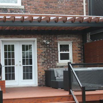 Custom Cedar Deck with Custom Steel Pergola