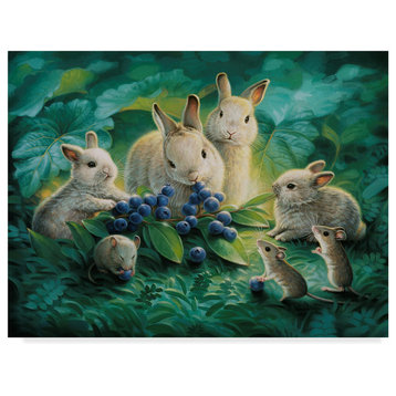 Kirk Reinert 'Blueberry Lunch' Canvas Art, 19"x14"