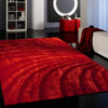 3D Red Living Room Shag Area Rug, 5'x8' Hand-Tufted