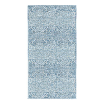Waverly Washables Machine Washable Damask Aqua 2' x 3'9" Area Rug