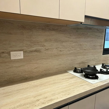 Cooking Zone Countertop & Stone Backsplash Detail