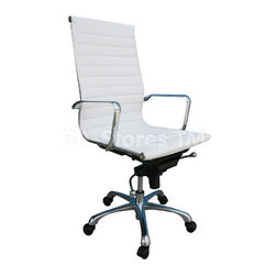 White Comfy High Back Office Chair - Home Office Accessories