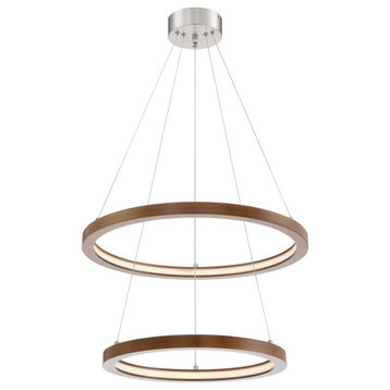 Lite Source LS-19695 Rimmy 2 Light 23"W LED Ring Chandelier - Brushed Nickel /