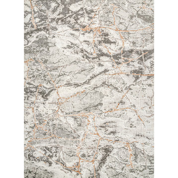 nuLOOM Alexa Textured Modern Marble Contemporary Area Rug, Gray 5'x8'