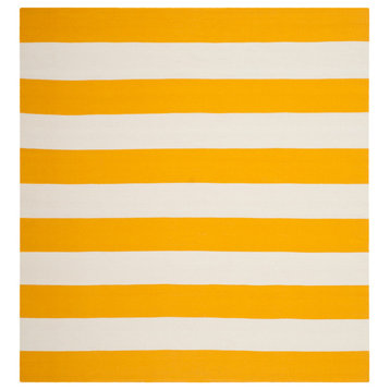 Safavieh Montauk Collection MTK712A Rug, Yellow/Ivory, 3' x 3' Square