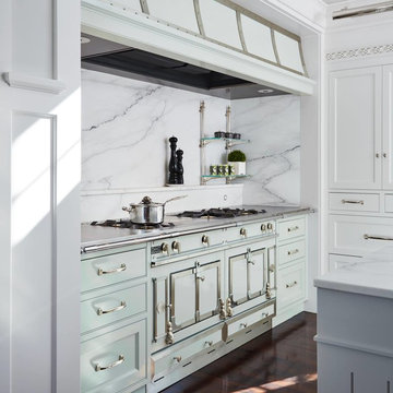 Gold and Marble Vent-A-Hood Kitchen