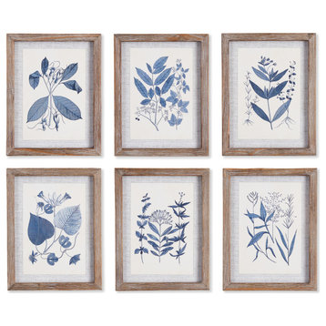 Blue Leaf Petite Prints, Set of 6