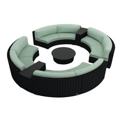 7 Piece Urbana Eclipse Outdoor Sectional Set - Outdoor Lounge Sets