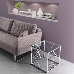 CAGE SIDE-POLISHED STAINLESS STEEL - Side Tables And End Tables