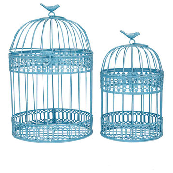 Country Cottage Blue Metal Birdcage 561509