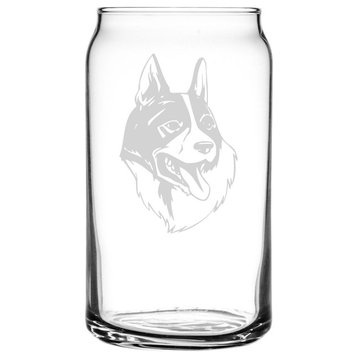 Karelian Bear, Kbd Dog Themed Etched All Purpose 16oz. Libbey Can Glass