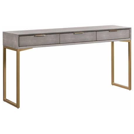 Pesce Shagreen Console Table - Grey