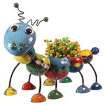 Think Outside - Think Outside Camilla the Caterpillar Handmade Recycled Metal Planter - Think Outside Camilla the Caterpillar Handmade Scrap Metal Planter