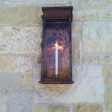 Electric Lanterns Mounted on Columns