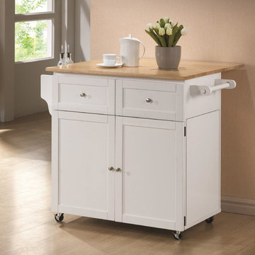 Coaster Kitchen Cart w/Trash Compartment