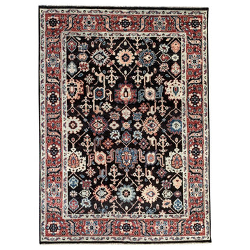 EORC Brown/Red Hand Knotted Wool Serapi Rug, 8'x10'