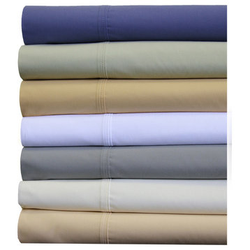 Percale 100% Cotton Deep Pocket 22" Sheet Set, White, Queen