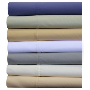 Percale 100% Cotton Deep Pocket 22" Sheet Set, White, King