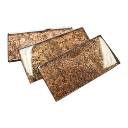 3x6 Glossy Brown Deco Subway Glass Mosaic Tiles - Home Accessories & Decor
