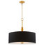 Kira Home Adelade 22" Drum Pendant Chandelier, Warm Brass