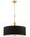 Kira Home Adelade 22" Drum Pendant Chandelier, Black Fabric Shade, Glass