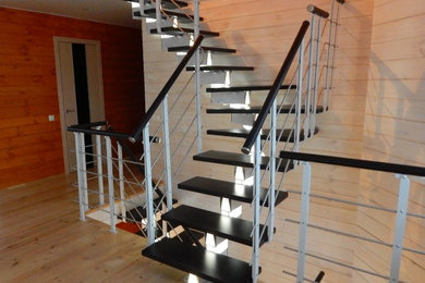 Модульная лестница с подсветкой ступени.