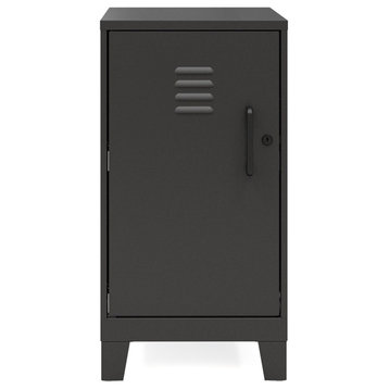 UrbanPro 27.5"H 2 Shelf Mini Metal Storage Locker Cabinet in Black
