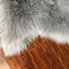 Super Soft Faux Sheepskin Silky Shag Rug, Gray, 2'x3'