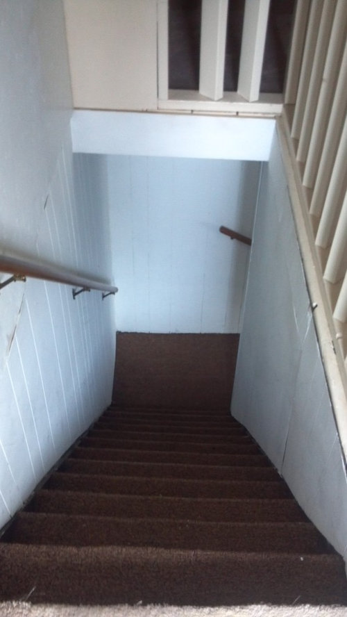 Need help with ideas to make my narrow stair case better/sturdier.