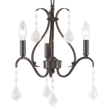 Livex Lighting 40843 Caterina 3 Light 13"W Crystal Candle Style - English