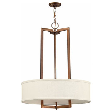 3 Light Medium Drum Chandelier in Transitional Style - 26 Inches Wide by 30.25