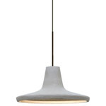 Besa Lighting - Besa Lighting 1XT-MODUSNA-LED-BR Modus - One Light Pendant with Flat Canopy - Our classically RLM-shaped Modus natural mini pendant is equipped with a cement-based shade, while concealing a focused light source for effective task lighting. Produced from natural elements and industrially inspired, this pendant offers a look that will easily merge into the recent urban decorating trend. The 12V cord pendant fixture is equipped with a 10' braided coaxial cord with teflon jacket and a low profile flat monopoint canopy. These stylish and functional luminaries are offered in a beautiful brushed Bronze finish.  Canopy Included: TRUE  Shade Included: TRUE  Cord Length: 120.00  Canopy Diameter: 5 x 5 x 0Modus One Light Pendant with Flat Canopy Natural ShadeUL: Suitable for damp locations, *Energy Star Qualified: n/a  *ADA Certified: n/a  *Number of Lights: Lamp: 1-*Wattage:35w MR16 Halogen bulb(s) *Bulb Included:Yes *Bulb Type:MR16 Halogen *Finish Type:Bronze