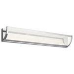Elan Lighting - Elan Lighting 85051CH Roone - 34" 28W 1 LED Linear Bath Vanity - Roone fixtures are elegance redefined, and strikinRoone 34" 28W 1 LED  Chrome Ribbed AcryliUL: Suitable for damp locations Energy Star Qualified: n/a ADA Certified: n/a  *Number of Lights: Lamp: 1-*Wattage:28w LED bulb(s) *Bulb Included:Yes *Bulb Type:LED *Finish Type:Chrome