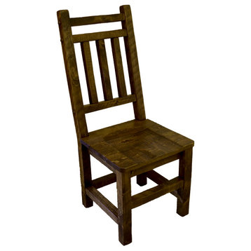 Barnwood Style Timber Peg Dining Room Chair with Double Top Rail, Set of 2, Woodland Smoke