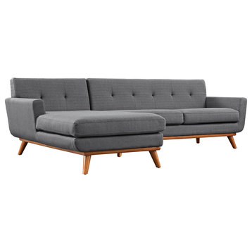 Modern Contemporary Left-Facing Sectional Sofa, Dorma, Fabric