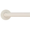 Coated Grab Bar With Safety Grip, ADA, Nylon Flange - 1 1/4" Dia, White, 24"
