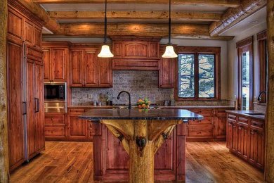 Mountain style kitchen photo in Denver