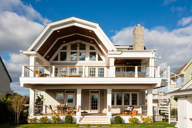 Inspiration for a coastal porch remodel in Philadelphia