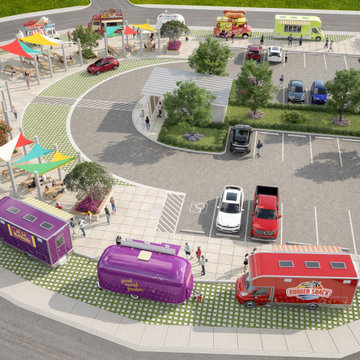 Lively Food Truck Park: A 3D-Rendered Community Destination