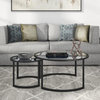 Mitera Round Nested Coffee Table in Blackened Bronze